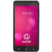 
Gigabyte GSmart Arty A3 supports frequency bands GSM and HSPA. Official announcement date is  July 2014. The device is working on an Android OS, v4.4.2 (KitKat) with a Quad-core 1.3 GHz Cor