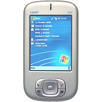
i-mate JAM supports GSM frequency. Official announcement date is  fouth quarter 2004. The device is working on an Microsoft Windows Mobile 2003 SE PocketPC with a Intel PXA272 416 MHz proce