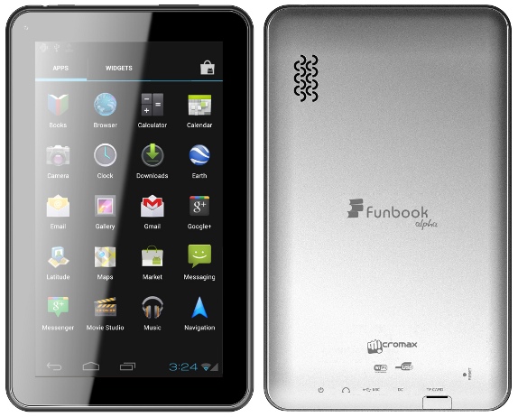 Micromax Funbook Alfa P250 - description and parameters