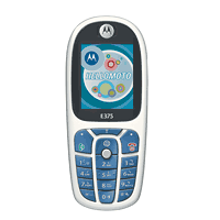 
Motorola E375 supports GSM frequency. Official announcement date is  fouth quarter 2004. Motorola E375 has 5 MB of built-in memory.