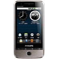 
Philips V726 supports GSM frequency. Official announcement date is  December 2011. The device is working on an Android OS, v2.2 (Froyo) with a 416 MHz processor. Philips V726 has 200 MB of 